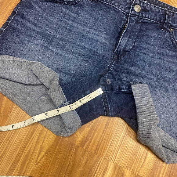 LOFT dark wash denim roll cuff shorts - Picture 4 of 7